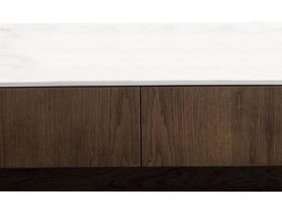 Eleganter Brauner Couchtisch Designer Holztisch Marmorimitation