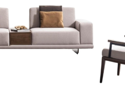 Modernes Beiges Wohnzimmer Set Designer 3-Sitzer Polstersessel 2tlg