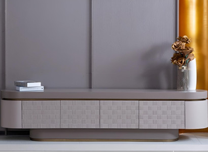 Moderne TV-Kommode mit luxuriösem Design und goldenen Akzenten Hochwertig Möbel
