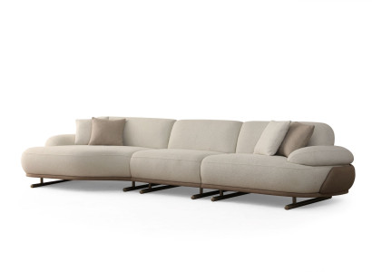 Modulares Ecksofa in L-Form in Beige, modernes Design