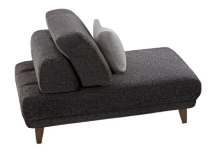 Designer Grauer Stoffsessel Edle  Braune Holzfüße Wohnzimmer Sessel