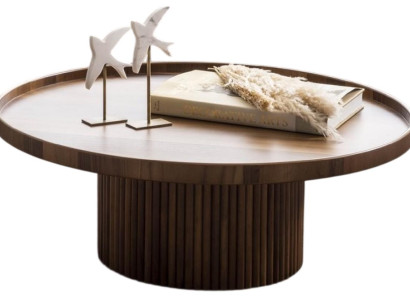 Eleganter Brauner Rundtisch Exklusive Kaffeetische Wohnzimmer Möbel