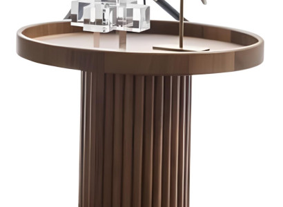 Eleganter Brauner Rundtisch Wohnzimmer Beistelltisch Edler Holztisch