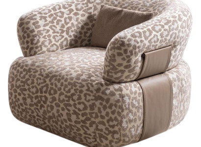 Luxuriöser Beiger Sessel Bequemer Stoffsessel Wohnzimmer Einsitzer