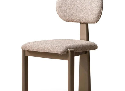 Bequemer Stuhl Beige mit Rückenlehne und Textilbezug