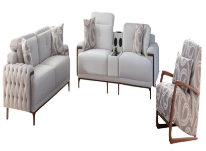 Stilvolle Wohnzimmer Sitzgarnitur Edle Sofas Designer 2-Sitzer 4tlg