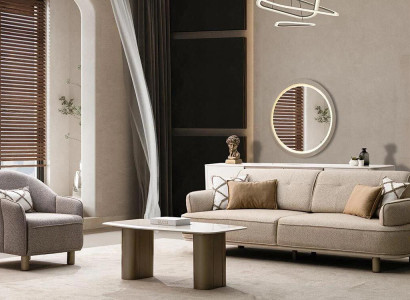 Design Sofa Set mit Sessel und Couchtisch für modernes Interieur