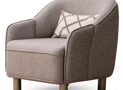 Komfortabler Sessel Beige mit kuscheligem Kissen