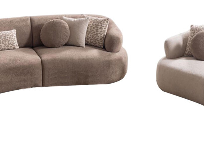 Braun-Beige Sofagarnitur Stilvoller 5-Sitzer Designer Polstersofa