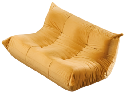 Oranges Polstersofa Designer Textilcouch Wohnzimmer 2-Sitzer Sofa