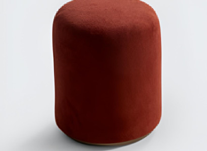 Designer Roter Polsterhocker Sitzhocker Exklusiver Textilhocker