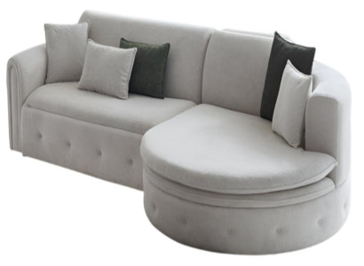 Graues Polstersofa Designer Klappsofa Wohnzimmer Moderne Eckcouch