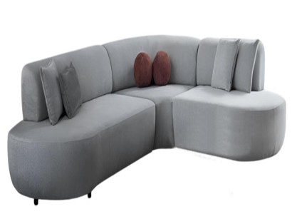 Graues Ecksofa Luxuriöse Wohnzimmer L-Form Textilsofa Edle Couchen