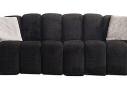 Schwarzer Polstersofa Designer Fünfsitzer Edler Stoffsofa Möbel