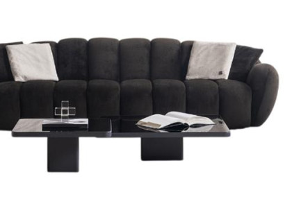 Schwarz-Weiße Sofagarnitur Polstersessel Designer Couchtisch 4tlg