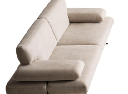 Luxuriöses Beiges Stoffsofa Designer Wohnzimmer 3-Sitzer Edle Couch