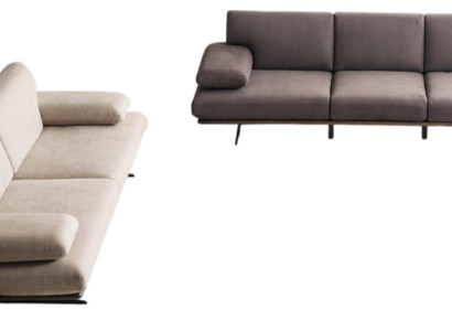 Elegantes Grau-Beiges Sofa-Set 4-Sitzer Designer Dreisitzer 2tlg
