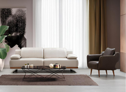 Modernes Sofa-Set: 3-Sitzer Sofa und 1-Sitzer Sessel für Wohnzimmer