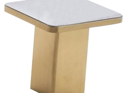 Eleganter Goldener Beistelltisch Stilvolle Silberplatte Kaffeetisch