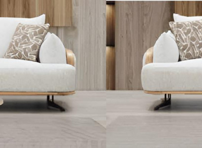 3+3 Sofa im modernen Design mit stilvollem Holzrahmen