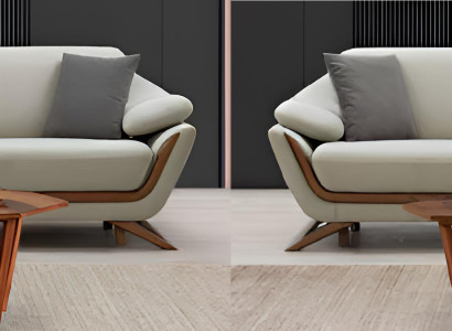 Modernes 3+3 Sitzer Sofa Set in Weiß für stilvolles Wohnzimmer