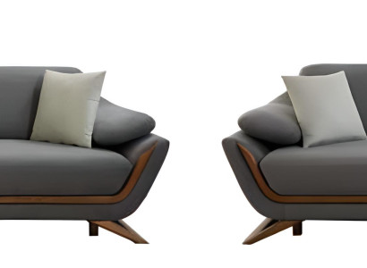 Modernes 3+3 Sitzer Sofa Set in Grau für stilvolles Wohnzimmer
