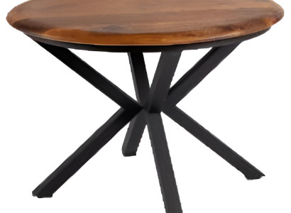Minimalistischer Esstisch aus Holz mit modernem Metallgestell
