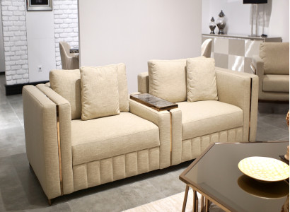 Moderne Wohnzimmer Polstercouch Stilvoller 4-Sitzer Stoffsofa Möbel
