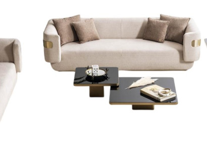 Stilvolle Wohnzimmer Sofagarnitur Designer Couchtische Sessel 5tlg