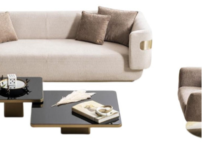 Moderne Wohnzimmer Garnitur Polstercouch Relaxsessel Couchtisch 3tlg