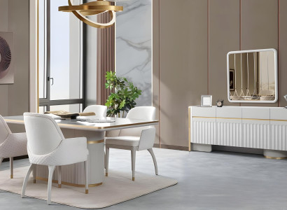 Komplette Küchengarnitur Designer Esszimmer-Set Esstisch Stühle