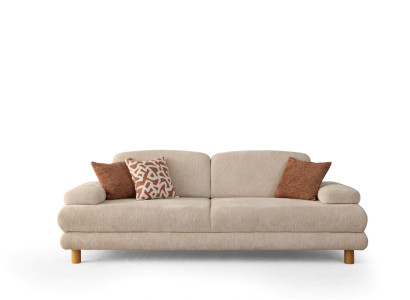 Beiges 3-Sitzer-Sofa mit hohem Sitzkomfort