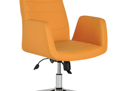 Exklusiver Oranger Bürostuhl Designer Arbeitszimmer Drehsessel