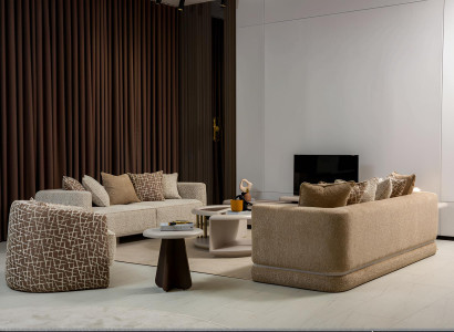 Moderne Sofas und Stuhl im eleganten Wohnzimmer Design Hochwertig Möbel