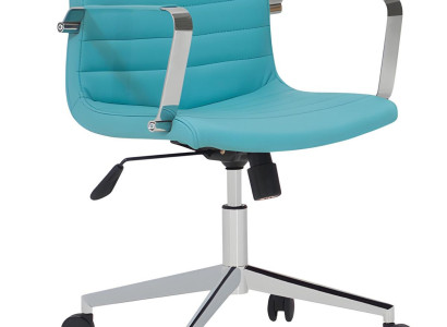 Luxuriöser Blauer Bürostuhl Designer Drehstuhl Exklusive Bürosessel