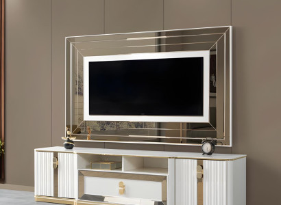 Moderner Weißer TV-Ständer Designer TV-Lowboard Wohnzimmer Möbel