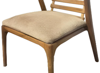 Bequemer Beiger Stuhl Designer Armlehnenstuhl Holzstühle Sitzkissen