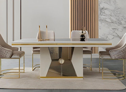 Luxuriöses Esszimmer-Set Moderner Esstisch Exklusive Sitzstühle