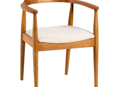 Klassischer Holzstuhl mit Armlehnen und bequemen Polster für Komfort