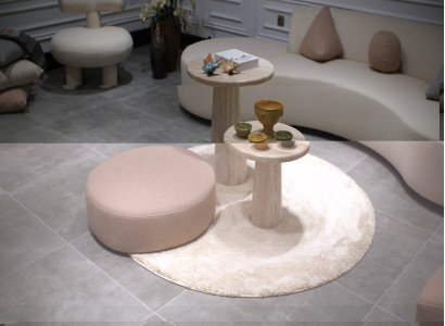 Beiger Couchtisch Designer Rundtisch Wohnzimmer Kaffeetisch Möbel