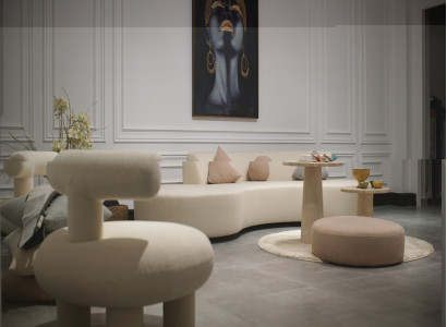 Beige Couchgarnitur Stilvolles Textilsofa 2x Designer Sessel 3tlg