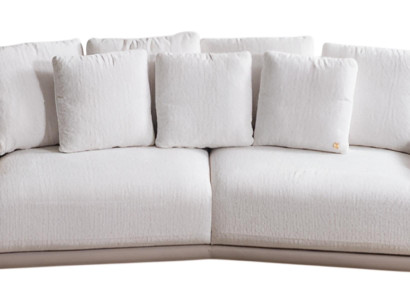 Luxuriöse Wohnzimmer Polstercouch Weißer 3-Sitzer Designer Stoffsofa