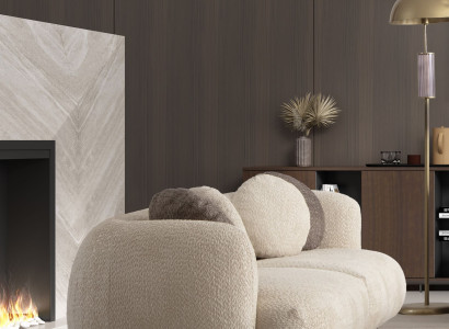 Beiges Stoffsofa Luxuriöser 3-Sitzer Wohnzimmer Designer Couch