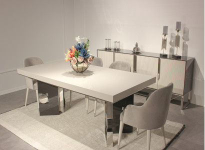 Moderner Weißer Esstisch Luxuriöse Küchentische Robuster Holztisch