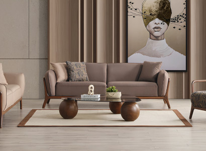 Moderne Wohnzimmer Couchgarnitur Polster 3-Sitzer Relaxsessel 2tlg