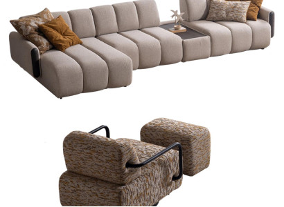 Wohnzimmer Sitzsofas Designer Ecksofa Luxus Sessel Textilhocker