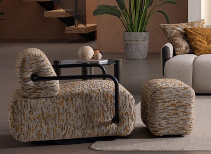 Moderner Stoffsessel Designer Einsitzer Luxuriöse Textilsessel