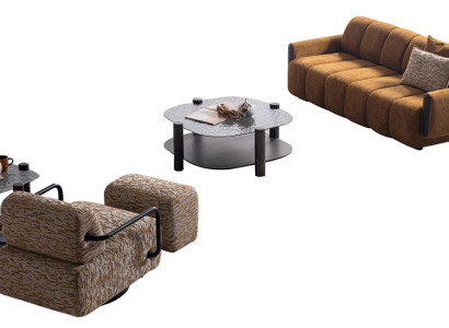 Exklusive Wohnzimmer Garnitur Sofas Edler Couchtisch Beistelltisch