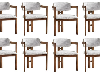 Stilvoller Stuhl-Set Designer Polsterstühle 8x Küchenstühle Möbel