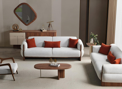 Weiße Stilvolle Couchgarnitur Polstersofas Designer 3-Sitzer Sessel